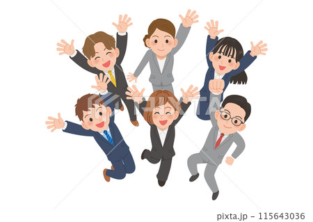 ジャンプしているビジネスパーソン ジャンプしているビジネスパーソン 115643036