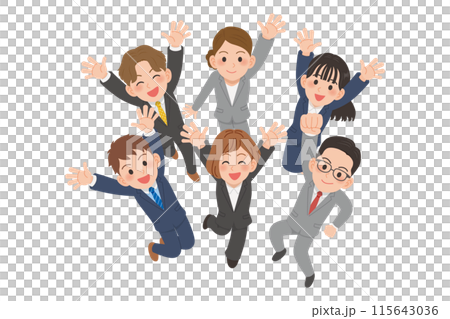 ジャンプしているビジネスパーソン ジャンプしているビジネスパーソン 115643036