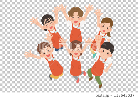 Jumping cashier 115643037