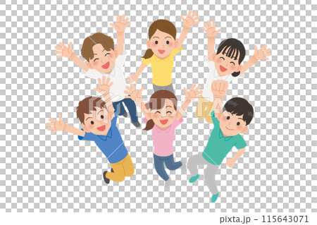 A person in a polo shirt jumping A person in a polo shirt jumping 115643071