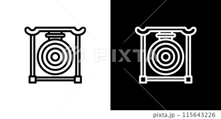 シンプルな銅鑼のラインアイコン 115643226