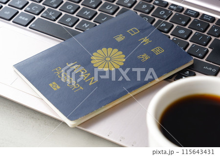 日本のパスポート（一般旅券5年用紺色） 115643431