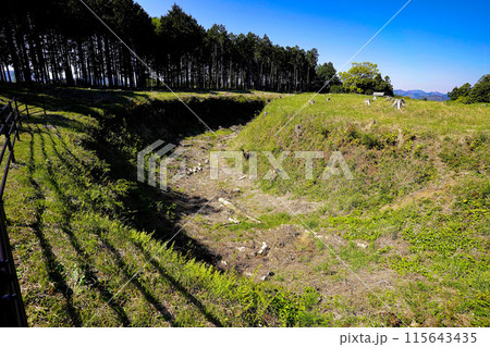 静岡県島田市 諏訪原城 二の曲輪中馬出の三日月堀 静岡県島田市 諏訪原城 二の曲輪中馬出の三日月堀 115643435