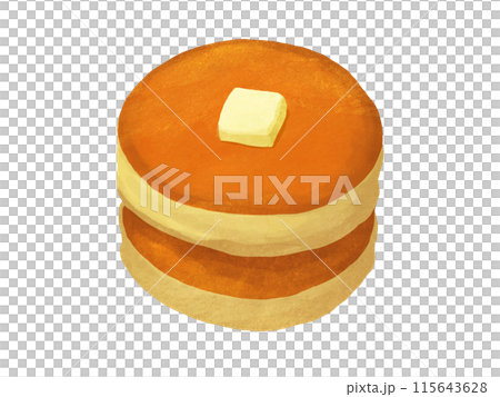 Illustration of hotcakes with butter 115643628