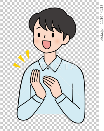 拍手をする男性 115644138