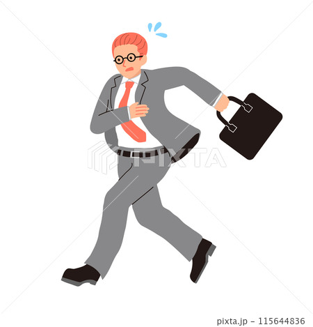 走るスーツ姿の若い男性ビジネスマン 走るスーツ姿の若い男性ビジネスマン 115644836
