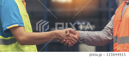 Banner Asian Teamwork Warehouse worker fist bump together. Engineer man, women hands partnership. Coworker colleague logistics Warehouse teams handshake. Team person fist bump partner with copy space Banner Asian Teamwork Warehouse worker fist bump together. Engineer man, women hands partnership. Coworker colleague logistics Warehouse teams handshake. Team person fist bump partner with copy space 115644915