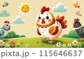 可愛いニワトリのイラスト 115646637