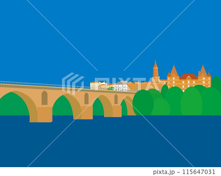モントーバン　montauban　古い橋　pont vieux　イングレス博物館　タルン川　フランス 115647031