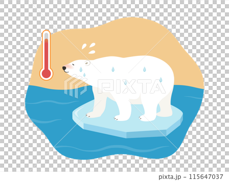 地球温暖化イメージ_氷の上のシロクマ_ベクターイラスト 地球温暖化イメージ_氷の上のシロクマ_ベクターイラスト 115647037