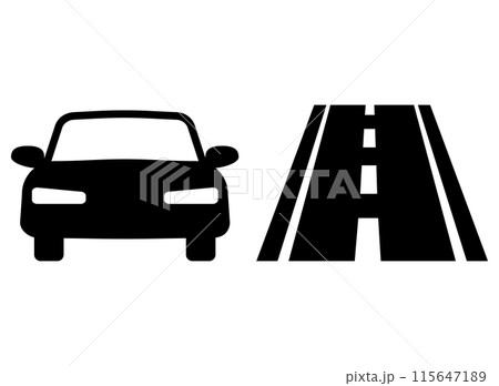 自動車　道路　アイコン 115647189