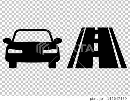 自動車　道路　アイコン 115647189