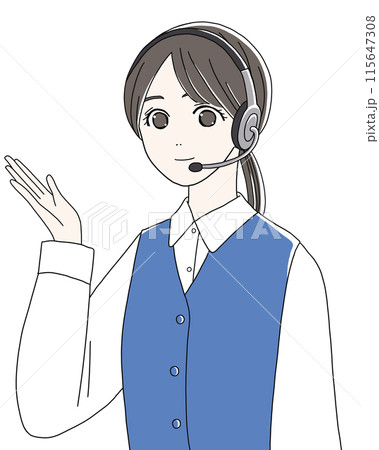 説明するコールセンターの女性 115647308