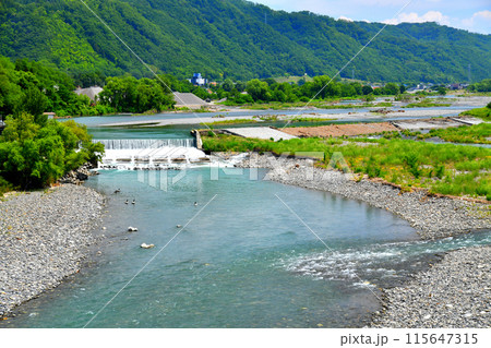 光橋／犀川より上流方向を望む(長野県安曇野市)【2024.6】 115647315