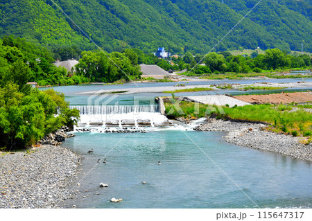 光橋／犀川より上流方向を望む(長野県安曇野市)【2024.6】 115647317