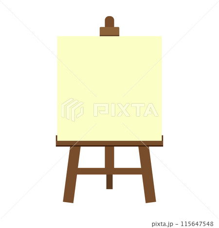 正方形のキャンバスをのせたイーゼルのイラスト 115647548