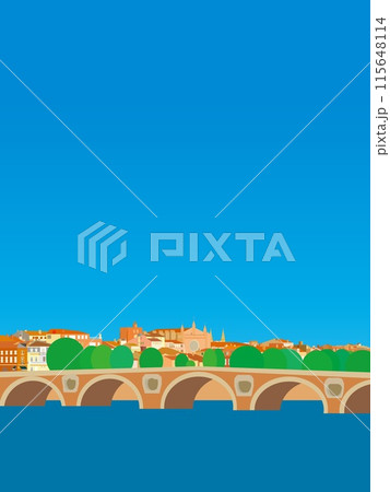 トゥールーズ toulouse ポンヌフ pont neuf ガロンヌ川 フランス トゥールーズ toulouse ポンヌフ pont neuf ガロンヌ川 フランス 115648114
