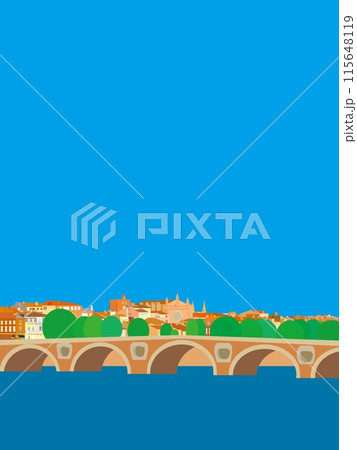 トゥールーズ　toulouse　ポンヌフ　pont neuf　ガロンヌ川　フランス 115648119