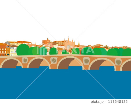トゥールーズ toulouse ポンヌフ pont neuf ガロンヌ川 フランス トゥールーズ toulouse ポンヌフ pont neuf ガロンヌ川 フランス 115648123