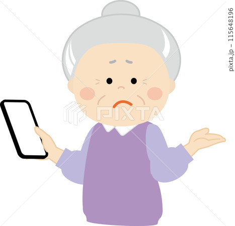 スマホの操作が分からないシニア女性 115648196