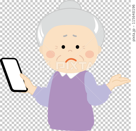 スマホの操作が分からないシニア女性 115648196