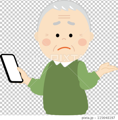 不知道如何操作智慧型手機的老人 115648197