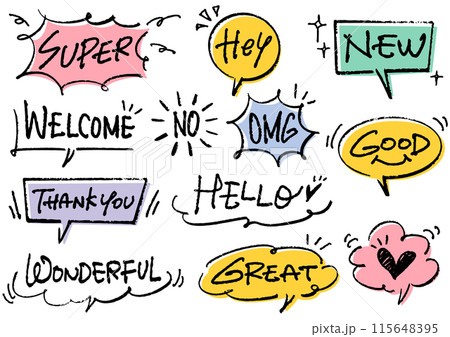 吹き出しとメッセージのセット。 115648395