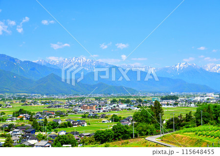 長野県池田町より針ノ木岳、蓮華岳～爺ヶ岳方面を望む(長野県池田町)【2024.6】 115648455