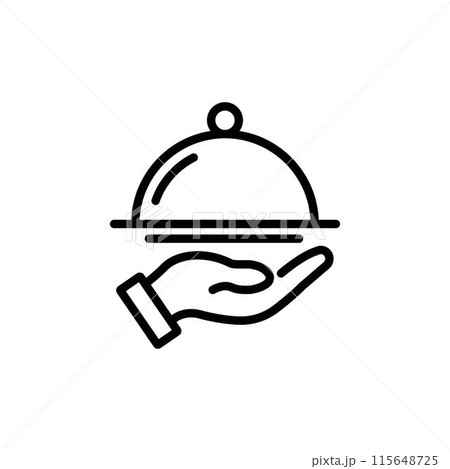 Main dish line icon. linear style sign for mobile concept and web design. Outline vector icon. Symbol, logo illustration. Vector graphics 115648725