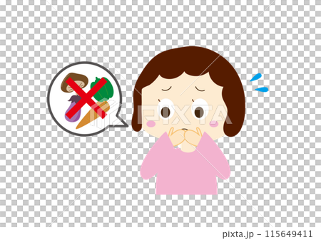 A girl who dislikes certain foods 115649411