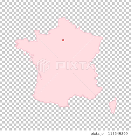 A simple map of France - A stylish and cute map with the capital Paris marked in red A simple map of France - A stylish and cute map with the capital Paris marked in red 115649899