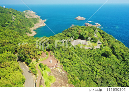日向市の細島上空の空撮 日向市の細島上空の空撮 115650305