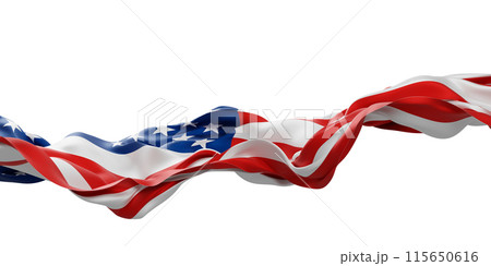 USA or American flag isolated on white background 3D render 115650616