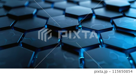 abstract background with hexagonal background and hexagonal pattern with blue lighting, smooth texture, minimalist design, dark tones, modern look abstract background with hexagonal background and hexagonal pattern with blue lighting, smooth texture, minimalist design, dark tones, modern look 115650854