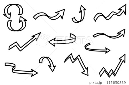 白い帯の矢印記号セット 白い帯の矢印記号セット 115650889