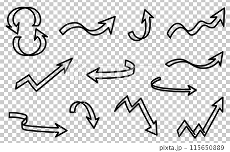 白い帯の矢印記号セット 白い帯の矢印記号セット 115650889