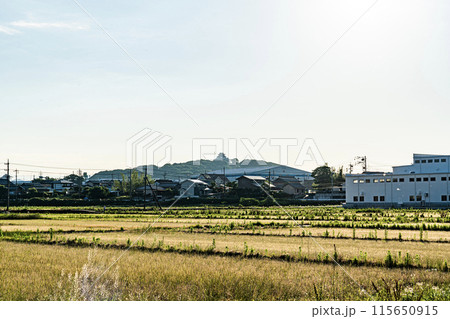 朝の小牧山城の見える風景の写真素材 [115650915] - PIXTA