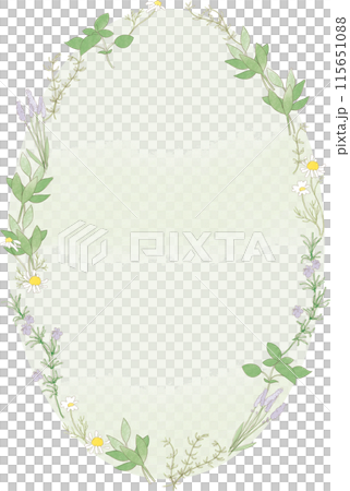 A circular frame made of herbs 115651088