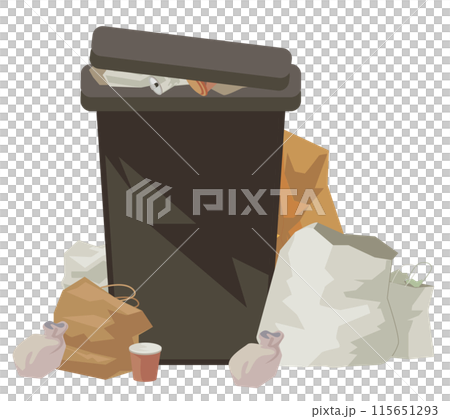 ゴミ収集所が満杯になったイラスト素材 115651293