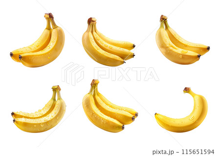 Banana Collection Bundle Set Isolated on a transparent background 115651594