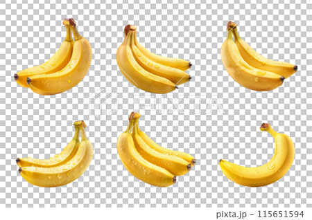 Banana Collection Bundle Set Isolated on a transparent background 115651594