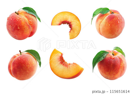 Peach Collection Bundle Set Isolated on a...のイラスト素材 [115651614] - PIXTA