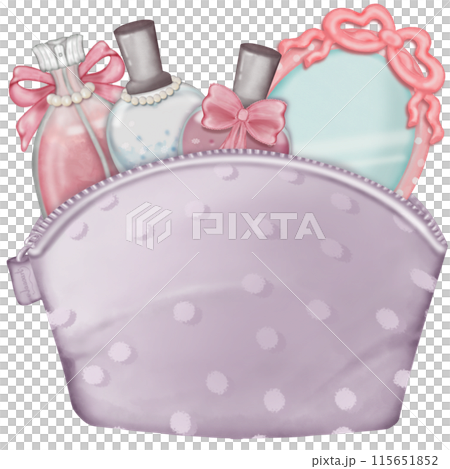 Cosmetic bag light purple polka dot hand drawn,Ladies Purse With Cosmetics. 115651852