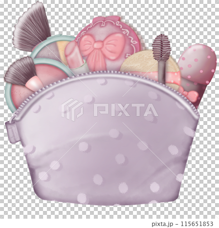 Cosmetic bag light purple polka dot hand drawn,Ladies Purse With Cosmetics. 115651853