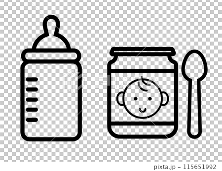 Baby bottle baby food icon Baby bottle baby food icon 115651992