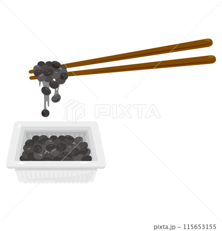 糸を引くパック入りの黒豆納豆 糸を引くパック入りの黒豆納豆 115653155