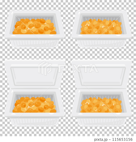 パックに入った粒納豆とひきわり納豆 115653156