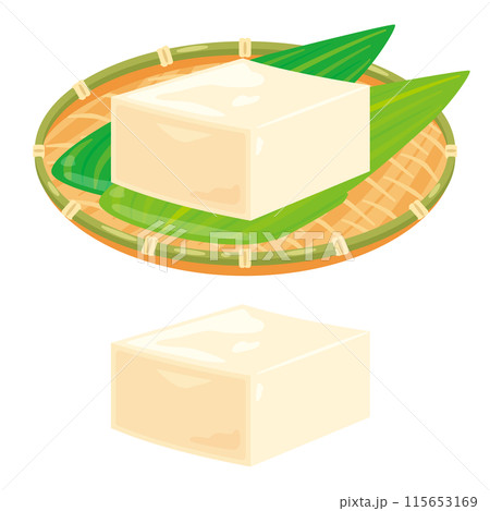 ザルに盛られた絹豆腐 115653169