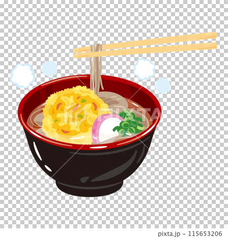 Kakiage soba with noodles lifted up Kakiage soba with noodles lifted up 115653206