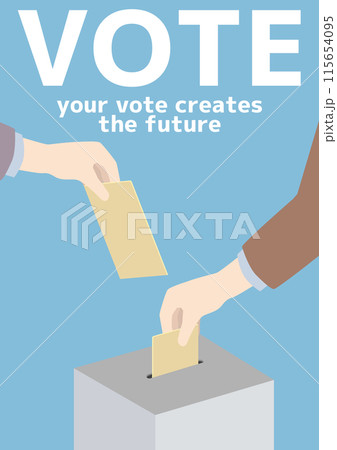 投票箱に投票する様子のベクターイラスト 115654095